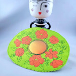 ADVENTSKALENDER 10. Dezember - Stickdatei - ITH Mug Rug Untersetzer Blumenteppich